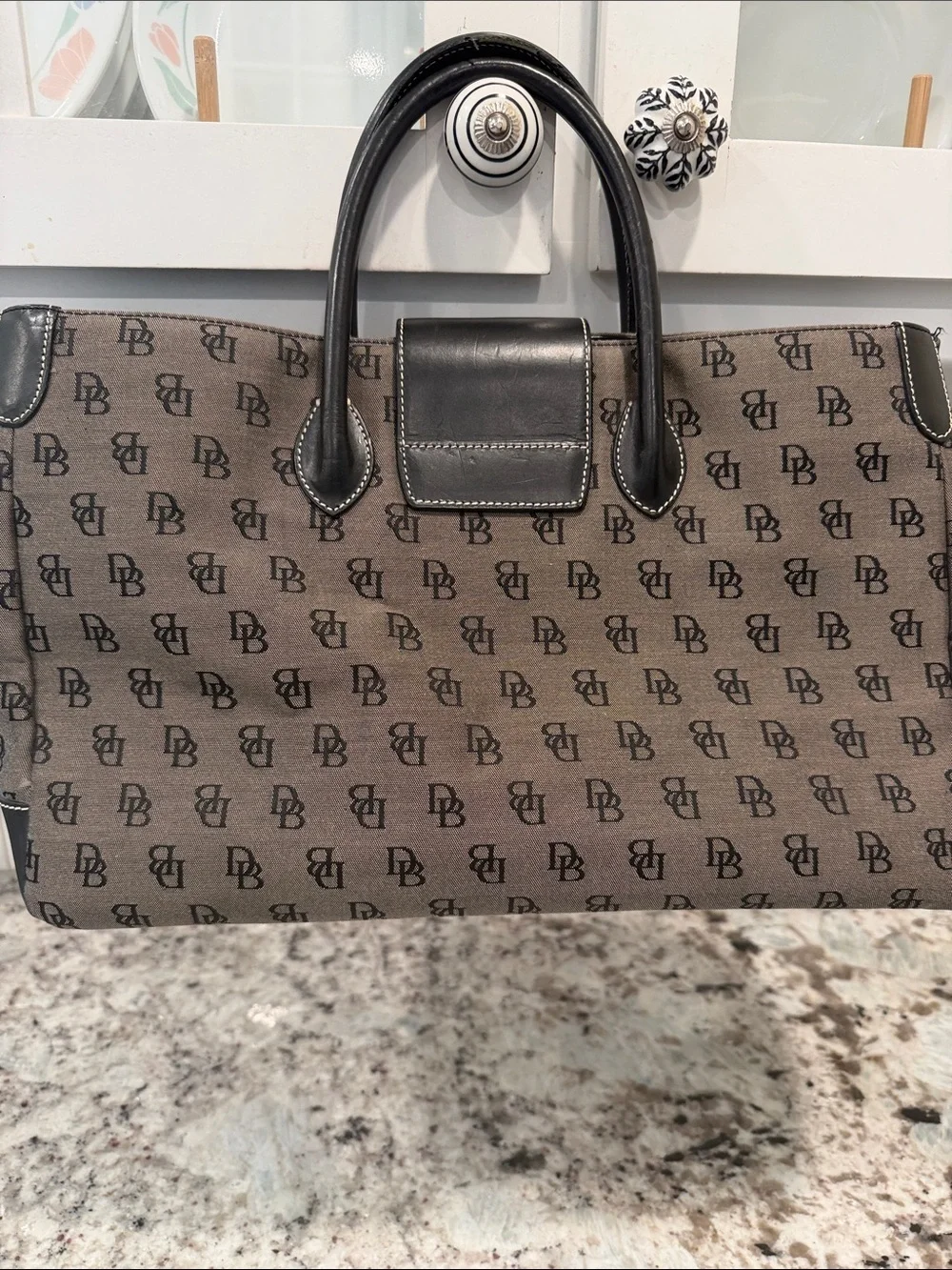 Dooney & Bourke Brown and Black Signature Duffel Bag